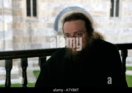 Father Sava Janjic of 14 Century Visoki Decani Monastery. - May not be used in defamation towards Serbian culture. Stock Photo