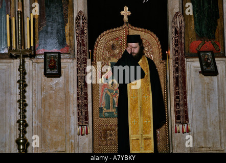 Father Sava Janjic of 14 Century Visoki Decani Monastery. - May not be used in defamation towards Serbian culture. Stock Photo