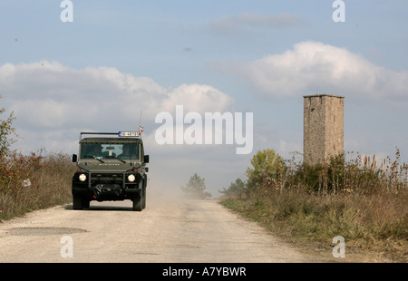 Gazimestan Tower is the sacred Serbian memorial to the Battle of Kosovo Polje.  - May not be used in defamation towards Serbs. Stock Photo