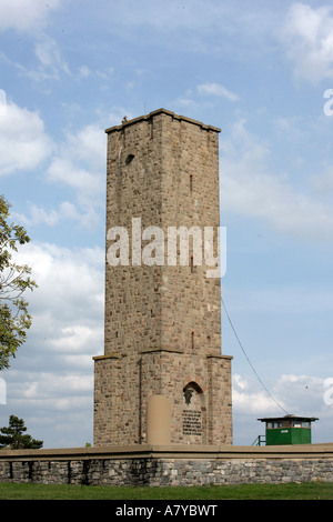 Gazimestan Tower is the sacred Serbian memorial to the Battle of Kosovo Polje.  - May not be used in defamation towards Serbs. Stock Photo