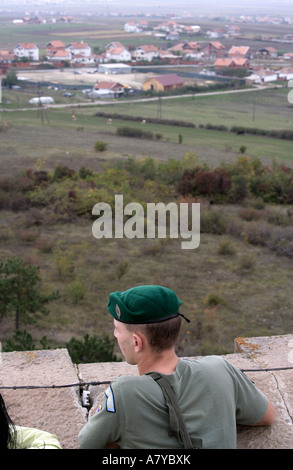 Gazimestan Tower is the sacred Serbian memorial to the Battle of Kosovo Polje.  - May not be used in defamation towards Serbs. Stock Photo