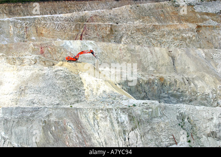 Open cast 'china clay' pit at Wheal Martyn St Austell Cornwall UK Stock Photo