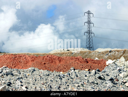 Open cast mine waste The Clay area St Austell Cornwall UK Stock Photo