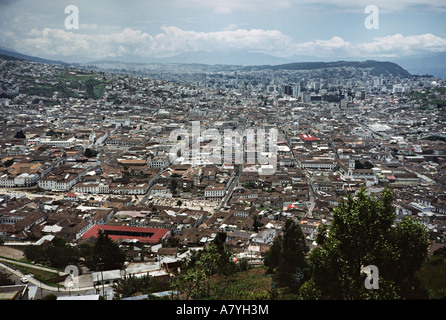 South America, Ecuador, Quito. View of Quito from hillside. Stock Photo