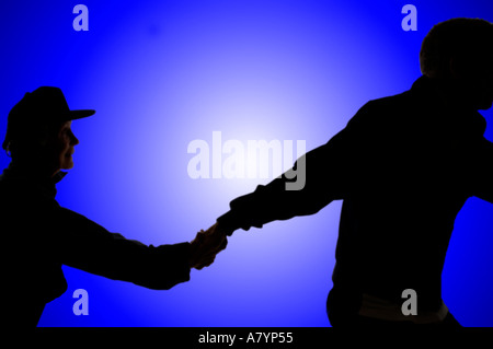 romantic young couple running in moonlight Stock Photo