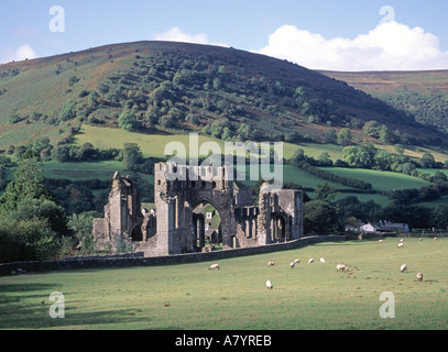 Ruins of Llanthony Priory Abbey in Brecon Beacons National Park Black Mountains Vale of Ewyas close to Offas Dyke Path & Abergavenny in Monmouthshire Stock Photo