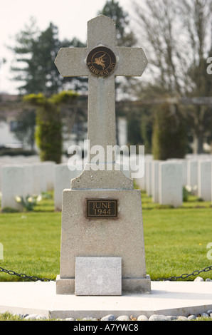 British 6th airborne monument Ranville Military Cemetery Calvados Normandy France Stock Photo