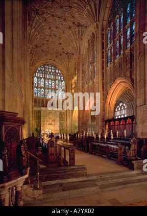 Sherborne Abbey in Dorset England showing the famous fan vaulting which was added in the 15th century Stock Photo