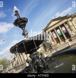 The Steble Fountain and Walker Art Gallery Liverpool Merseyside England UK