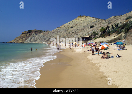 Western Algarve, Burgau Beach Stock Photo