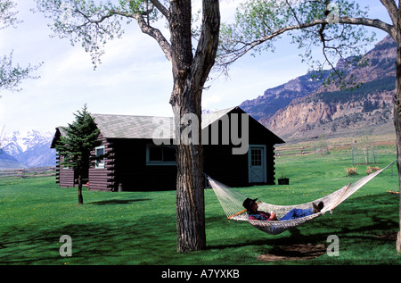 United States, Wyoming, Cody, dude ranch, Double Diamond X Ranch Stock Photo