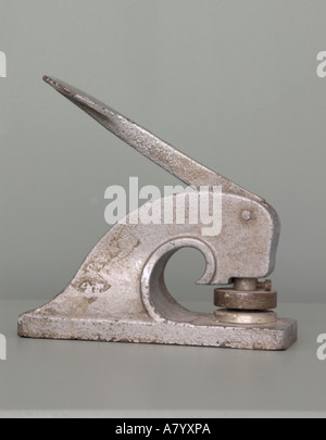 old iron company seal press for ratifying legal documents Stock Photo