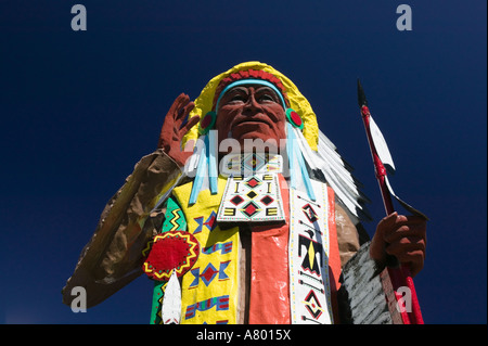 USA, Massachusetts, Mohawk Trail, CHARLEMONT: The Berkshires: Big Indian Statue on Rt. 2 Stock Photo