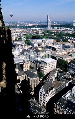 Germany, North Rhine-Westphalia, Köln, the city, and the church St Andreas in the foreground Stock Photo