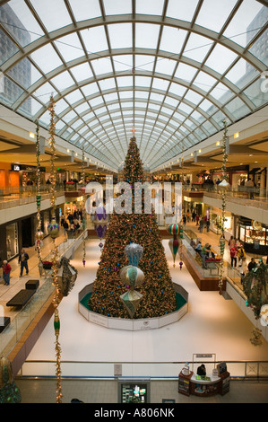 USA, TEXAS, Houston: Houston Galleria Mall Christmas Tree / Ice Skating Rink Stock Photo