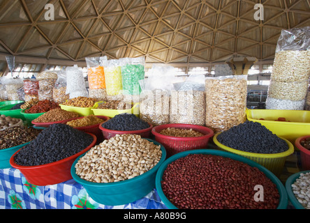 Dried Fruit And Nuts At Stand In Bazaar Stock Photo