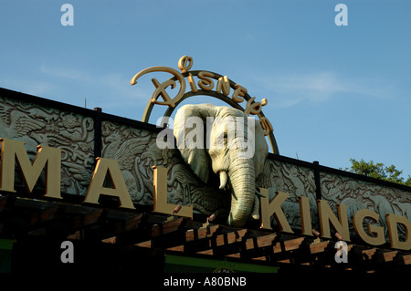 Disney s Animal Kingdom entrance sign elephant Stock Photo