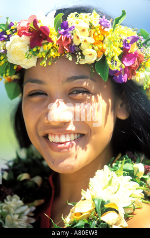 France, French Polynesia, Marquesas archipelago, Hiva-Hoa island, portrait of a dancer Stock Photo