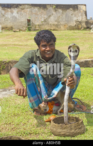 Sri Lanka, Galle, Gypsy Snake Charmer Stock Photo