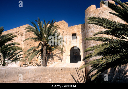 Tunisia, Djerba Island, fort of Bordj El Kebir in the town of Houmt Souk Stock Photo