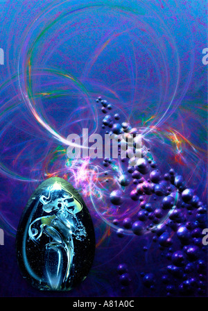 glass egg and abstract background Stock Photo