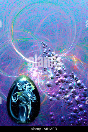 glass egg and abstract background Stock Photo