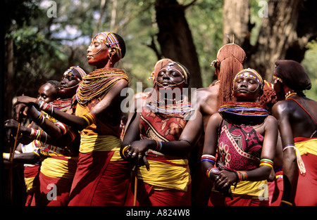 Kenya, region of Mount Kenya, the tribe of Samburus in the heart of the private reserve Borana Stock Photo