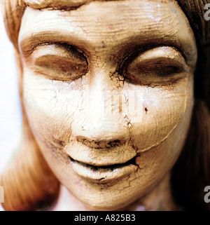 carved womans face Stock Photo