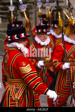 Beefeaters at the Tower of London England Stock Photo