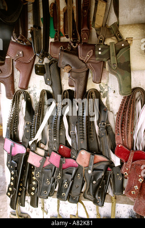 Pakistan NWFP Darra Adam Khel locally made gun holsters Stock Photo