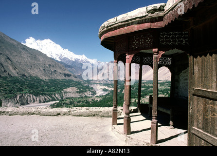 Pakistan Hunza Valley Karimabad View of Hunza Rakaposhi Karimabad from Baltit fort the Mirs palace Stock Photo