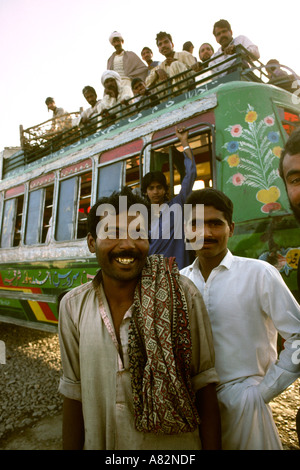 Pakistan South Punjab Bahawalpur Punjabi bus passengers Stock Photo