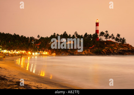 India Kerala Kovallam beach sunset Stock Photo