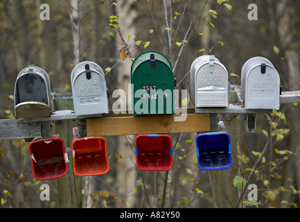Mailboxes, Alaska, USA Stock Photo
