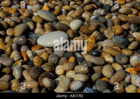 Pebbles on Chesil beach on Portland in Dorset Stock Photo