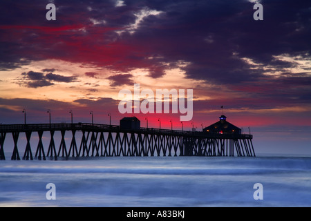 Imperial Beach Municipal Pier at sunset San Diego County California Stock Photo