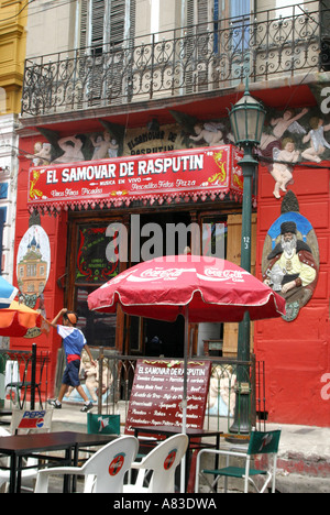 La Boca ,the popular,vital and colorful arts area of Buenos Aires is the top tourist destination and home of the famous TANGO Stock Photo