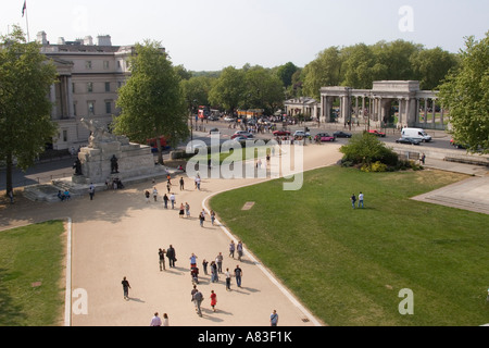 View from the top of the Wellington Arch, Hyde Park Corner, London GB UK Stock Photo