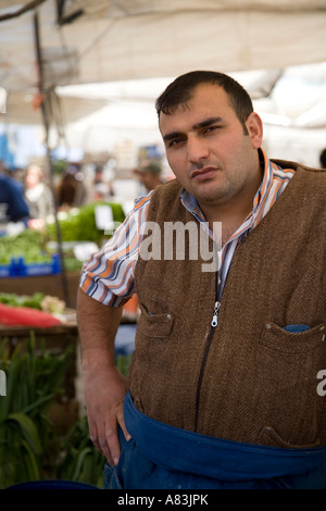 Market Trader in Kadikoy, Istanbul Stock Photo