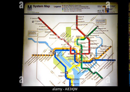 Map Of The Metrorail System In Washington D C Stock Photo Alamy Map Of The Metrorail System In Washington D C A83kjw