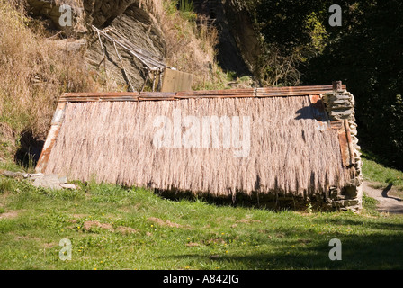 Restored cottage in Arrowtown Chinese gold miners settlement Otago New Zealand Stock Photo