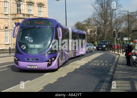 First Groups ftr bendy bus service in york England UK Stock Photo
