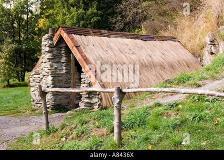 Restored cottage in Arrowtown Chinese gold miners settlement Otago New Zealand Stock Photo