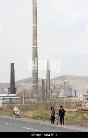 The lead factory Sometra in Copsa Mica who is the most polluted town in Europe April 2007 Romania Stock Photo