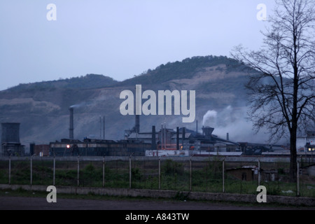 The lead factory Sometra Copsa Mica is the most polluted town in Europe April 2007 Romania Stock Photo