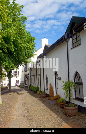 A quiet lane beside St. Michael's Church in Great Torrington, Devon, England. Stock Photo