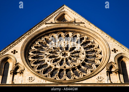 Exterior view of the Rose Window at York Minster City of York Yorkshire England Stock Photo
