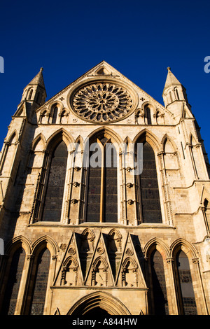 Exterior view of the Rose Window at York Minster City of York Yorkshire England Stock Photo