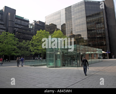 Modern offices and glass restaurant , Broadgate Circus, City of London, England Stock Photo