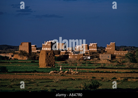 Saudi Arabia. Asir Province.  Mountain village with typical, classical architecture of the region. Stock Photo
